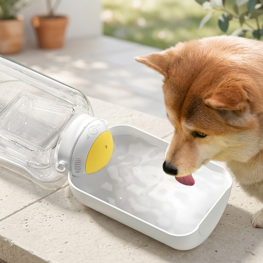 Large Capacity 2-in-1 Pet Water Food Travel Bowl