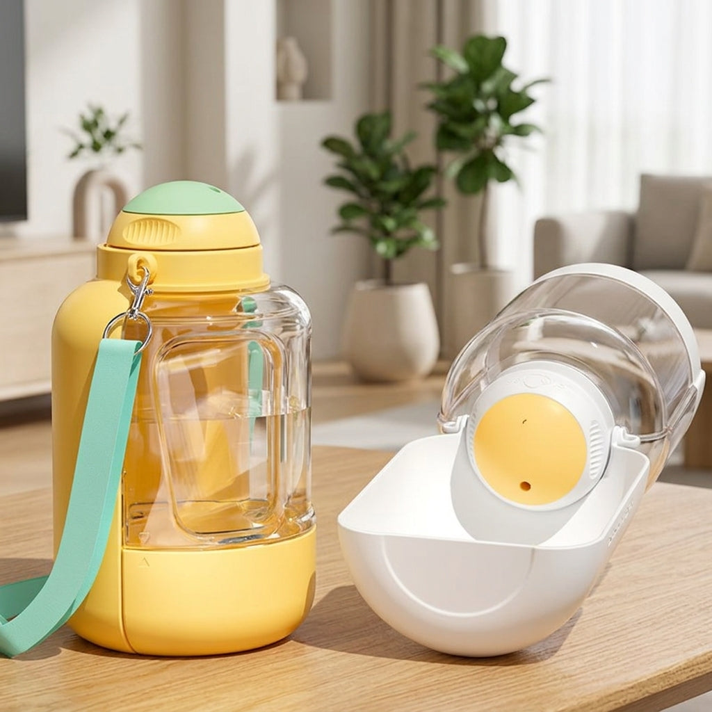 Large Capacity 2-in-1 Pet Water Food Travel Bowl